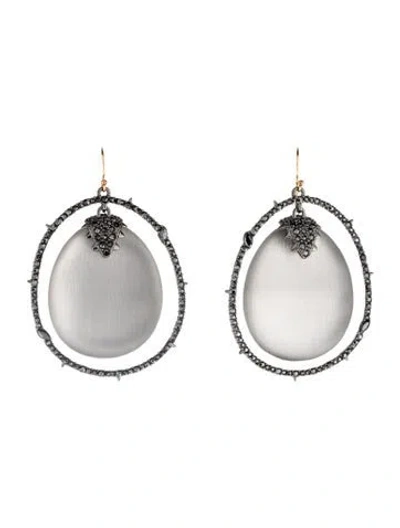 Pre-owned Alexis Bittar Crystal & Lucite Spike Hoop Drop Earrings In Multi