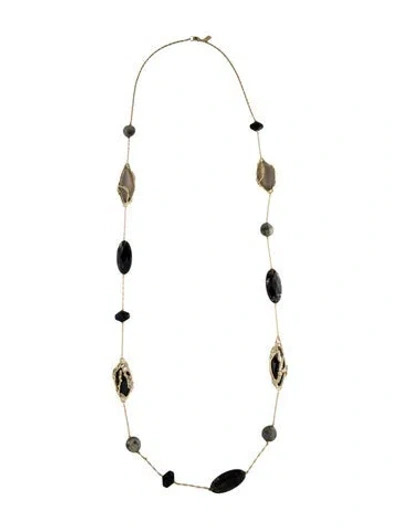 Pre-owned Alexis Bittar Crystal & Lucite Station Necklace, 46" In Multi