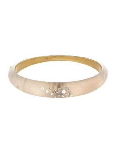Pre-owned Alexis Bittar Crystal & Lucite Tapered Bangle, 8" In Multicolor