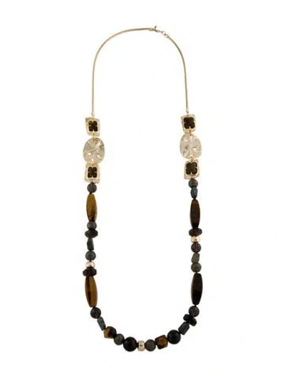 Pre-owned Alexis Bittar Crystal & Multistone Long Bead Strand Necklace, 40.5"