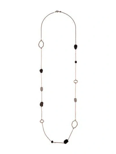 Pre-owned Alexis Bittar Crystal & Sone Station Necklace, 44.5" In Multicolor
