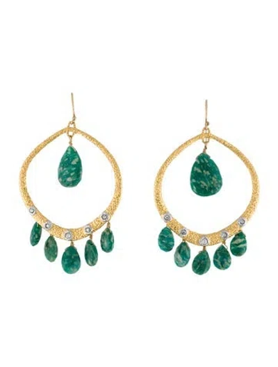 Pre-owned Alexis Bittar Crystal & Stone Chandelier Earrings In Multi