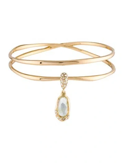 Pre-owned Alexis Bittar Crystal & Stone Charm Bangle Bracelet, 7.75" In Multi