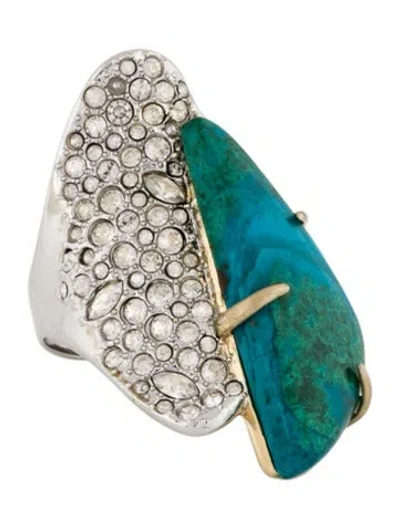 Pre-owned Alexis Bittar Crystal & Stone Cocktail Ring In Multi