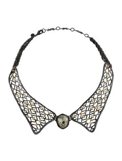 Pre-owned Alexis Bittar Crystal & Stone Lace Collar Necklace, 18" In Multi