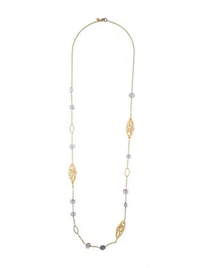 Pre-owned Alexis Bittar Crystal & Stone Station Necklace, 43.5" In Multi