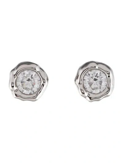 Pre-owned Alexis Bittar Crystal Asterales Molten Bezel Stud Earrings In Multicolor