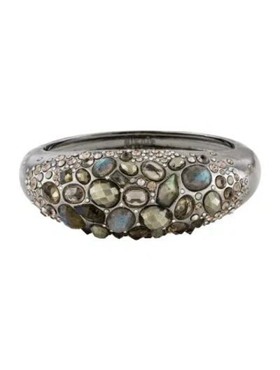 Pre-owned Alexis Bittar Crystal Bangle Bracelet, 6.25" In Multi