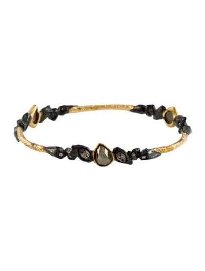 Pre-owned Alexis Bittar Crystal Bangle Bracelet, 7.75" In Gray