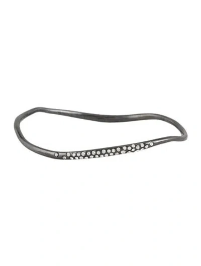 Pre-owned Alexis Bittar Crystal Bangle Bracelet, 8" In Transparent