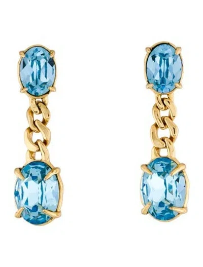 Pre-owned Alexis Bittar Crystal Bonbon Drop Earrings In Blue
