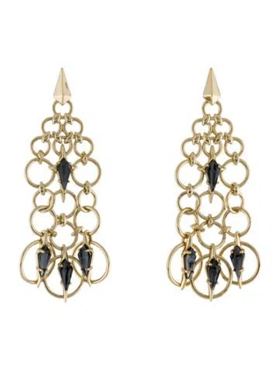 Pre-owned Alexis Bittar Crystal Chandelier Earrings In Gray