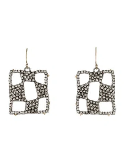 Pre-owned Alexis Bittar Crystal Checkerboard Drop Earrings In Multi