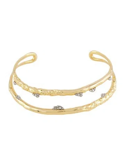 Pre-owned Alexis Bittar Crystal Choker Necklace, 16" In Transparent