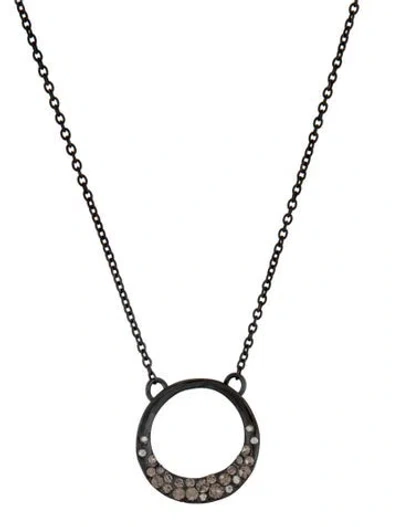 Pre-owned Alexis Bittar Crystal Circle Pendant Necklace, 19" In Transparent