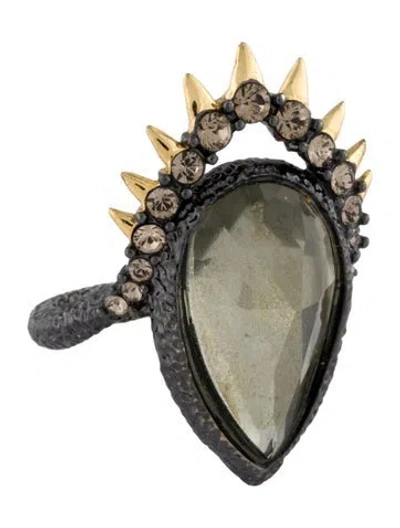 Pre-owned Alexis Bittar Crystal Cocktail Ring In Multi