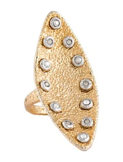 Pre-owned Alexis Bittar Crystal Cocktail Ring In Multi