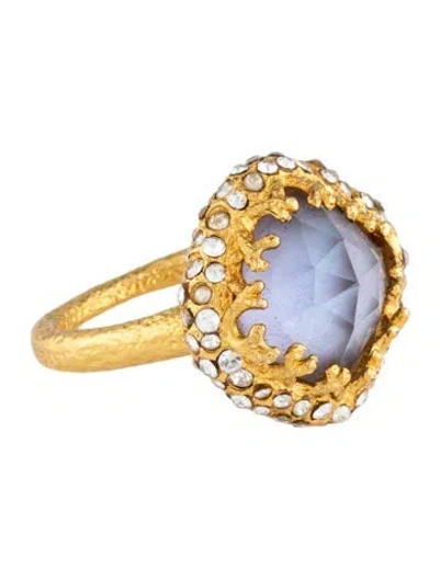 Pre-owned Alexis Bittar Crystal Cocktail Ring In Multicolor