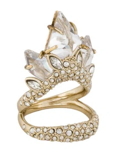Pre-owned Alexis Bittar Crystal Cocktail Ring In Transparent