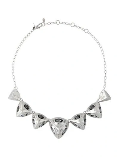 Pre-owned Alexis Bittar Crystal Collar Necklace, 19" In Gray