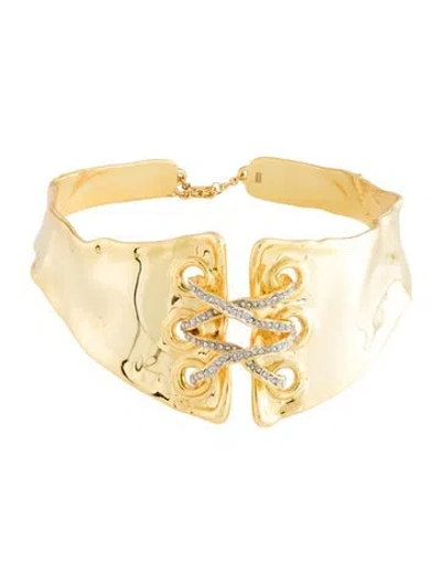Pre-owned Alexis Bittar Crystal Corset Choker Necklace, 2.5" In Multicolor