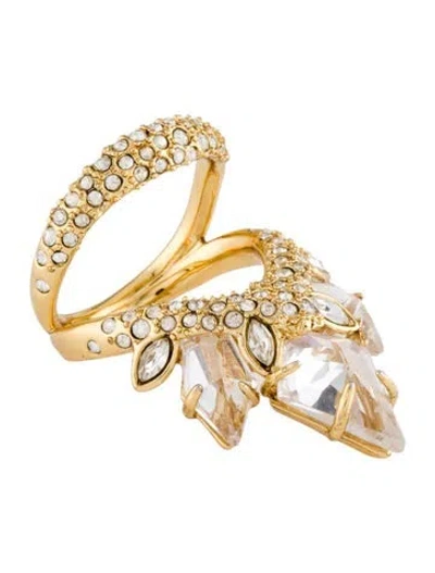 Pre-owned Alexis Bittar Crystal Crown Pave Cocktail Ring In Multi