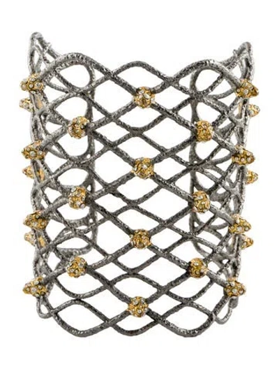 Pre-owned Alexis Bittar Crystal Cuff Bracelet, 6" In Multi