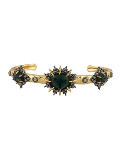 Pre-owned Alexis Bittar Crystal Cuff Bracelet, 6.25" In Multi