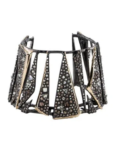 Pre-owned Alexis Bittar Crystal Cuff Bracelet, 6.25" In Multi
