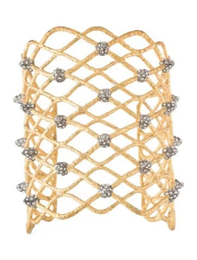Pre-owned Alexis Bittar Crystal Cuff Bracelet, 7" In Multicolor