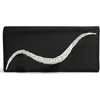 Alexis Bittar Crystal Curve Recycled Satin Clutch Bag In Black