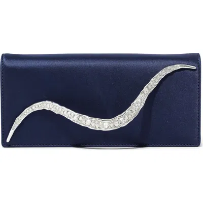 Alexis Bittar Crystal Curve Clutch In Blue