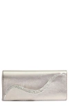 Alexis Bittar Crystal Curve Metallic Leather Clutch Bag In Champagne