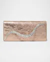 Alexis Bittar Crystal Curve Metallic Leather Clutch Bag