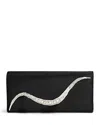 Alexis Bittar Crystal Curve Recycled Satin Clutch Bag In Black