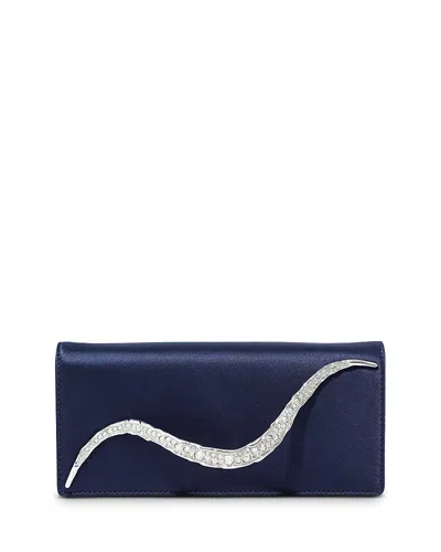 Alexis Bittar Crystal Curve Side Handle Clutch In Blue
