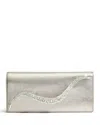 Alexis Bittar Crystal Curve Metallic Leather Clutch Bag In Champagne