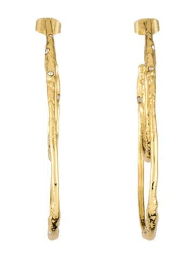 Pre-owned Alexis Bittar Crystal Double Hoop Earrings In Multi