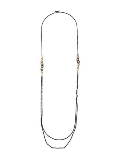Pre-owned Alexis Bittar Crystal Double Strand Necklace, 42" In Multi
