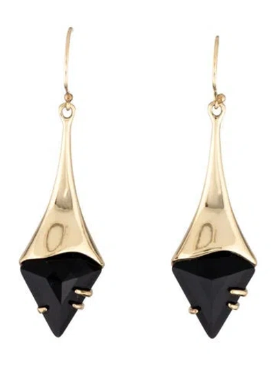 Pre-owned Alexis Bittar Crystal Drop Earrings In Black