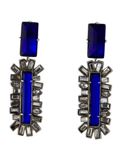 Pre-owned Alexis Bittar Crystal Drop Earrings In Blue