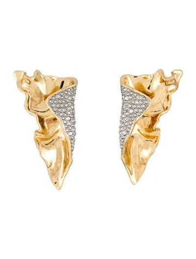 Pre-owned Alexis Bittar Crystal Drop Earrings In Clear