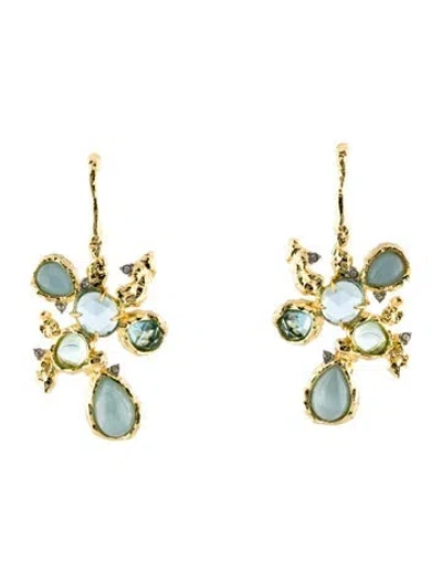 Pre-owned Alexis Bittar Crystal Drop Earrings In Multi