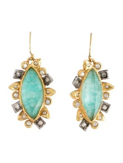 Pre-owned Alexis Bittar Crystal Drop Earrings In Multicolor