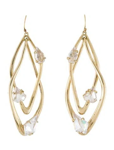 Pre-owned Alexis Bittar Crystal Drop Earrings In Transparent