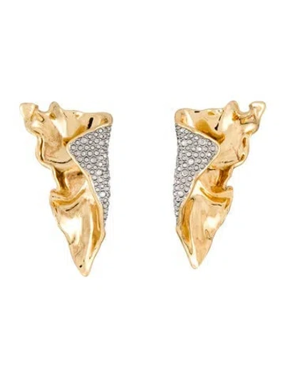 Pre-owned Alexis Bittar Crystal Drop Earrings In Transparent