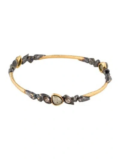 Pre-owned Alexis Bittar Crystal Elements Bangle Bracelet, 8.25" In Multi