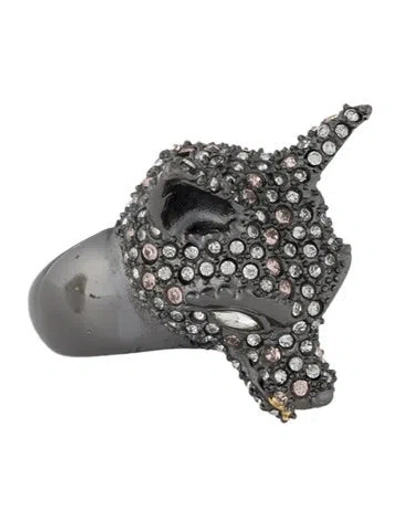 Pre-owned Alexis Bittar Crystal Embellished 'woodland Fantasy Fox' Cocktail Ring In Multi