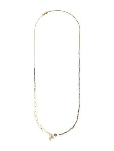 Pre-owned Alexis Bittar Crystal Encrusted & Bead Long Necklace, 33" In Multi