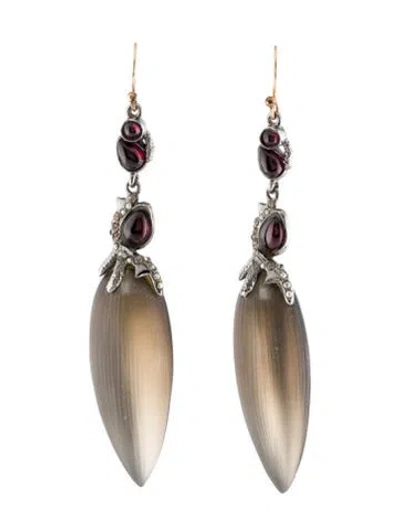 Pre-owned Alexis Bittar Crystal Encrusted & Lucite Drop Earrings